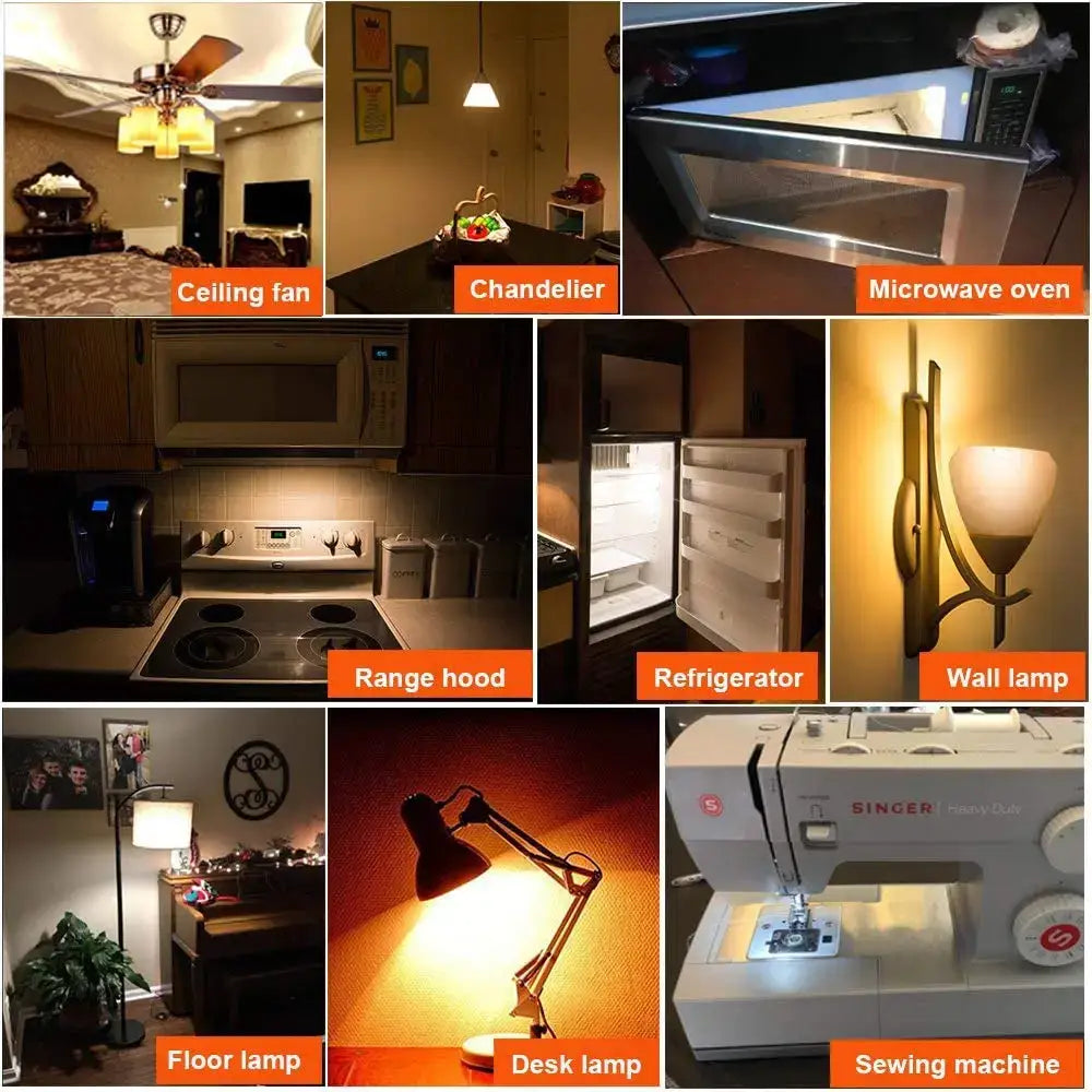 DecorBites™ Amber Glass مصباح LED خافت قابل للتعتيم E12 E14 Base T22G 1W 2200K