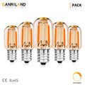 DecorBites™ Amber Glass مصباح LED خافت قابل للتعتيم E12 E14 Base T22G 1W 2200K