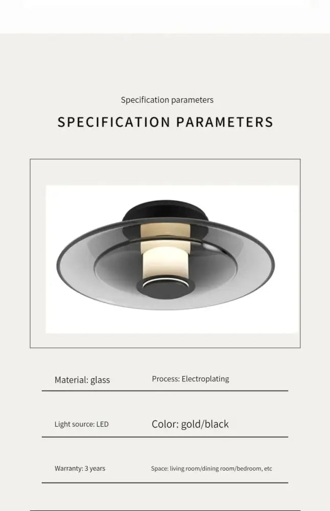 DecorBites™ Amber Glass Disc Wall Lamp LED Modern Minimalist Sconce Lighting