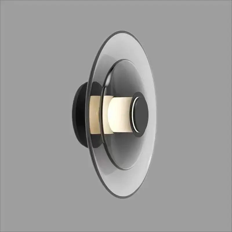 DecorBites™ Amber Glass Disc Wall Lamp LED Modern Minimalist Sconce Lighting