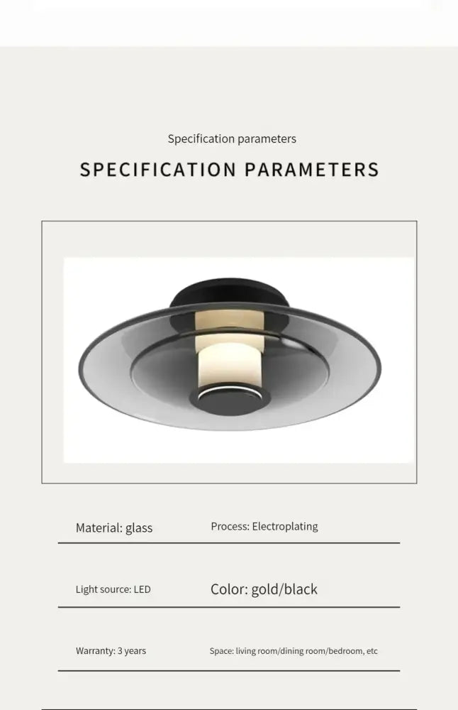 DecorBites™ Amber Glass Disc Wall Lamp: Modern Minimalist LED Sconce Lighting Fixture