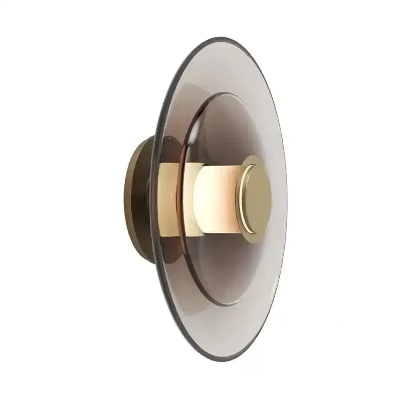DecorBites™ Amber Glass Disc Wall Lamp: Modern Minimalist LED Sconce Lighting Fixture