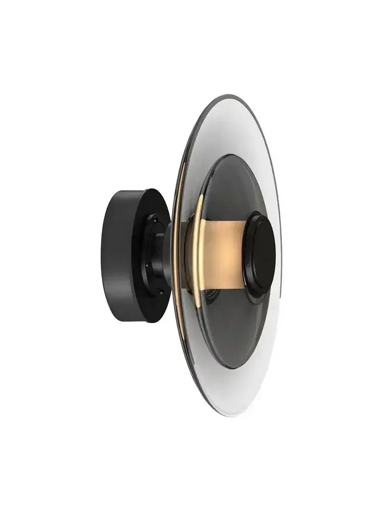 DecorBites™ Amber Glass Disc Wall Lamp: Modern Minimalist LED Sconce Lighting Fixture