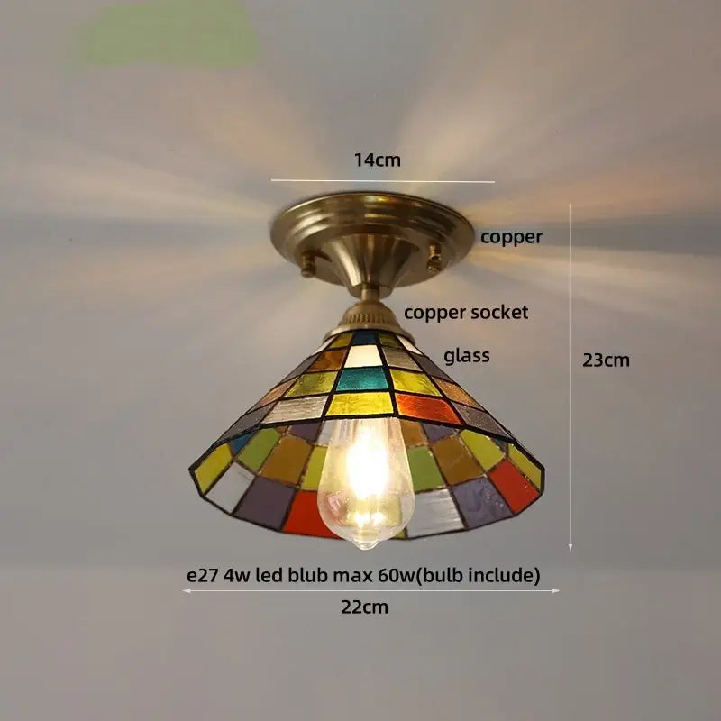 DecorBites™ Amber Glass LED Ceiling Lamp Nordic Modern Simple Indoor Lighting