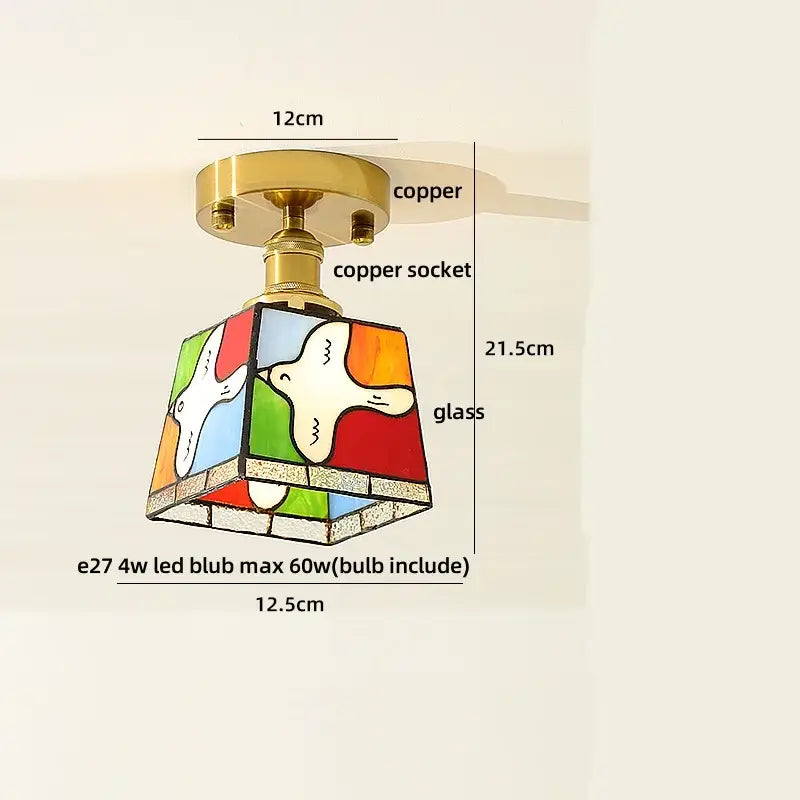 DecorBites™ Amber Glass LED Ceiling Lamp Nordic Modern Simple Indoor Lighting