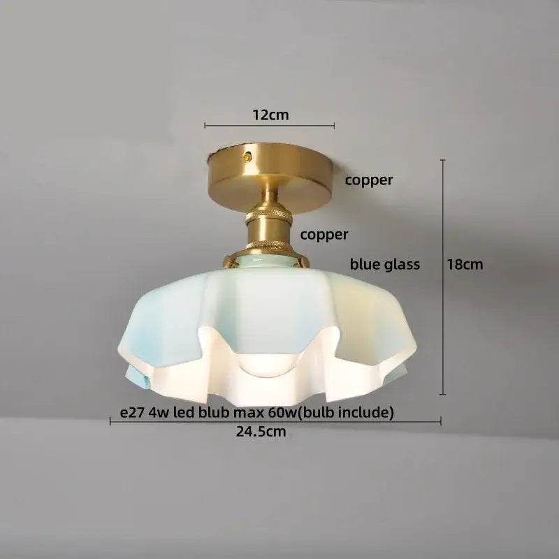 DecorBites™ Amber Glass LED Ceiling Lamp Nordic Modern Simple Indoor Lighting