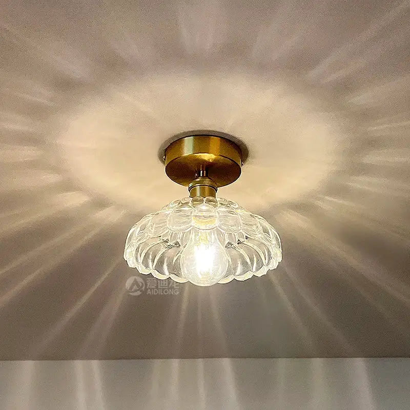 DecorBites™ Amber Glass LED Ceiling Lamp Nordic Modern Simple Indoor Lighting