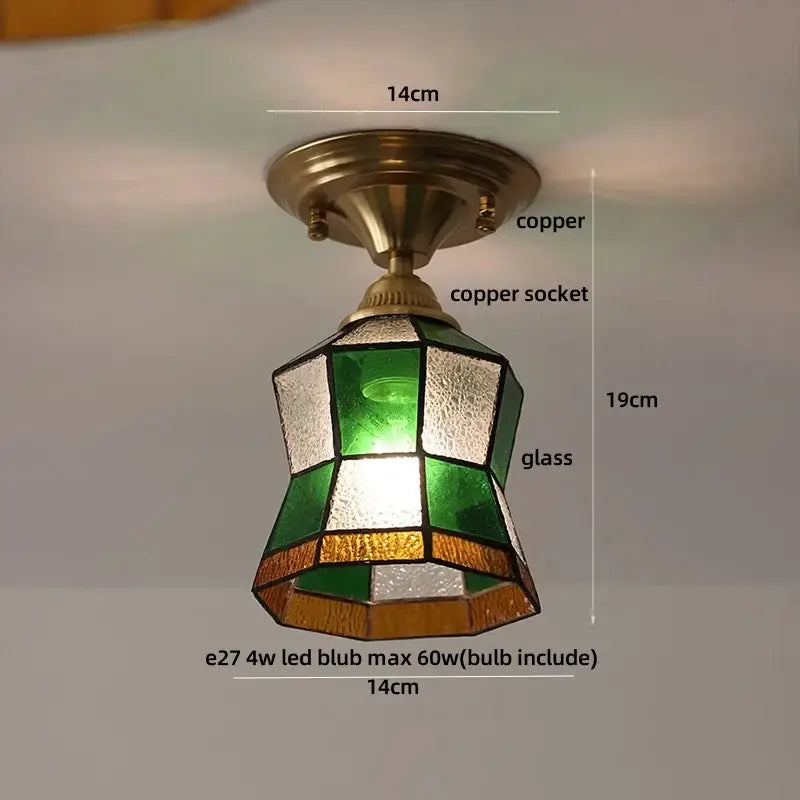 DecorBites™ Amber Glass LED Ceiling Lamp Nordic Modern Simple Indoor Lighting