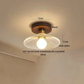 DecorBites™ Amber Glass LED Ceiling Light: Modern Aluminum Wood Kitchen Balcony Room Lamp