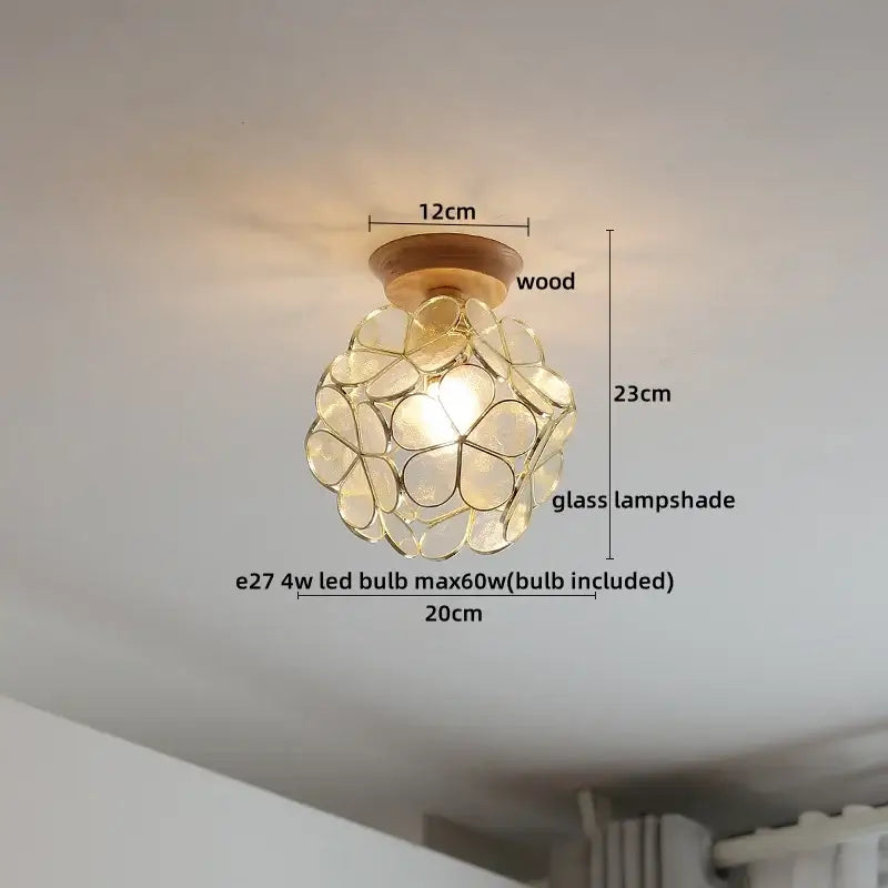 DecorBites™ Amber Glass LED Ceiling Lights Modern Decoration for Home Porch Restaurant
