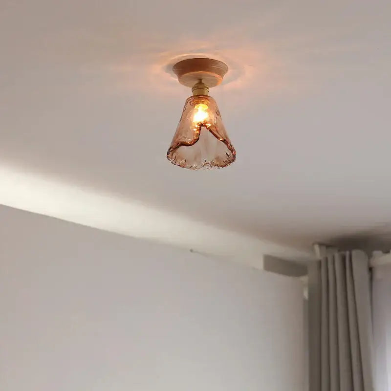 DecorBites™ Amber Glass LED Ceiling Lights Modern Decoration for Home Porch Restaurant