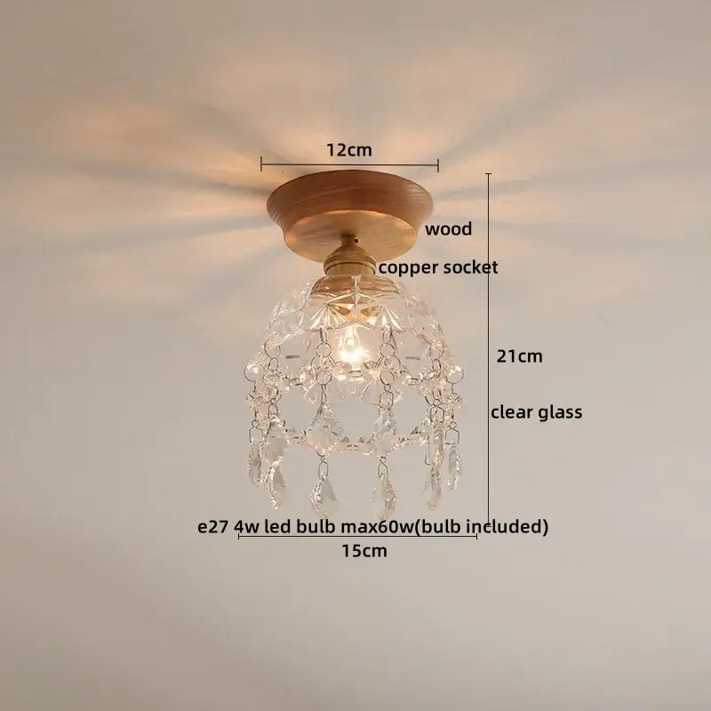 DecorBites™ Amber Glass LED Ceiling Lights Modern Decoration for Home Porch Restaurant
