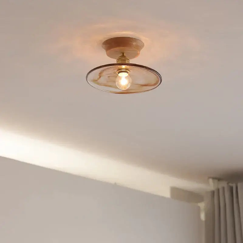 DecorBites™ Amber Glass LED Ceiling Lights Modern Decoration for Home Porch Restaurant
