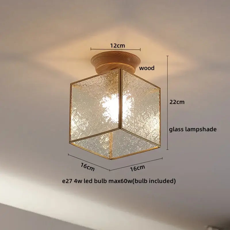 DecorBites™ Amber Glass LED Ceiling Lights Modern Decoration for Home Porch Restaurant