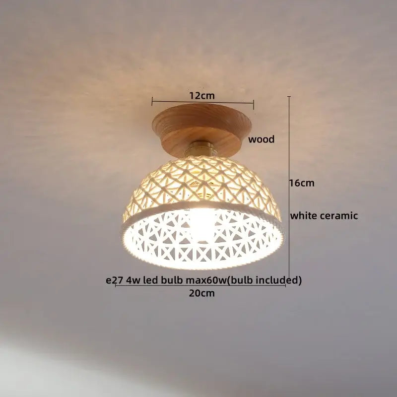DecorBites™ Amber Glass LED Ceiling Lights Modern Decoration for Home Porch Restaurant