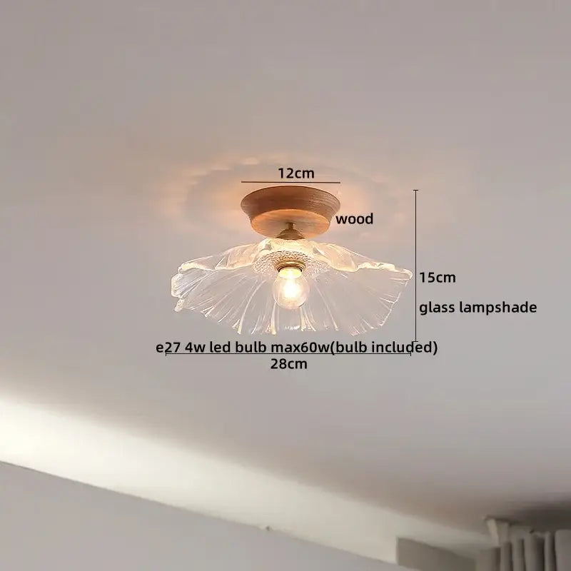 DecorBites™ Amber Glass LED Ceiling Lights Modern Decoration for Home Porch Restaurant