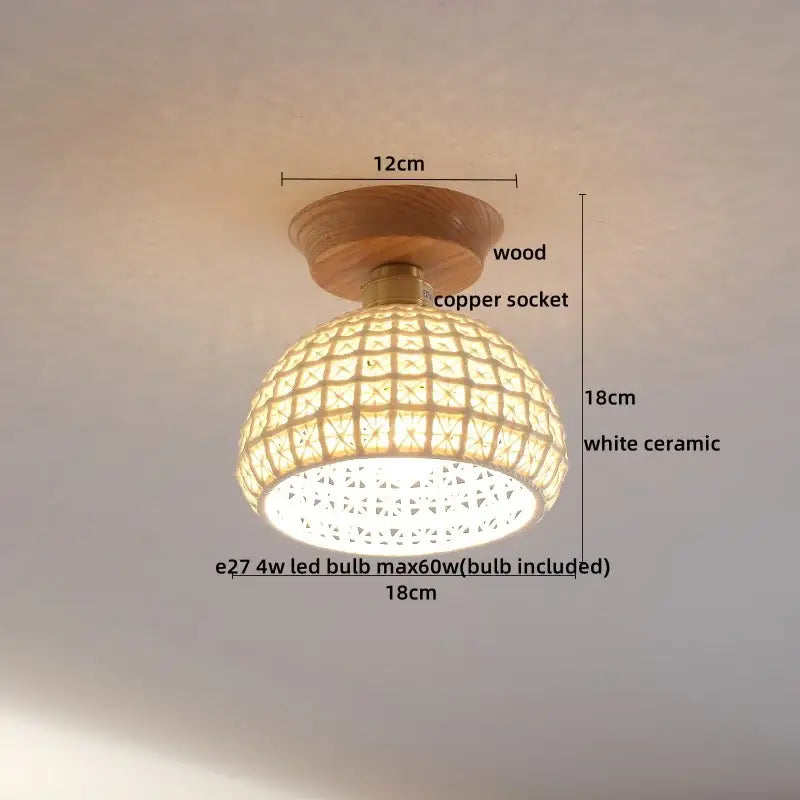 DecorBites™ Amber Glass LED Ceiling Lights Modern Decoration for Home Porch Restaurant