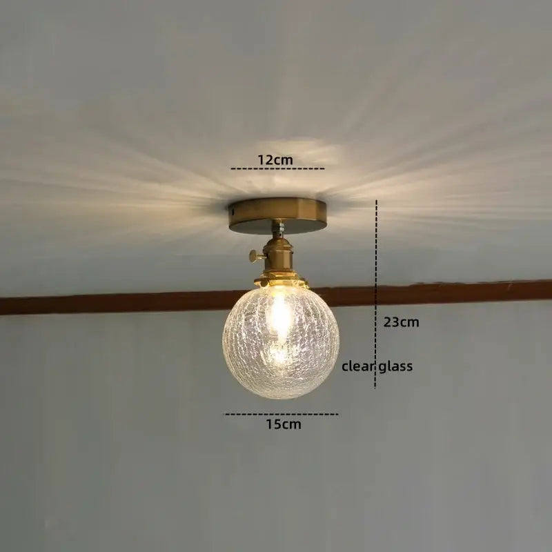 DecorBites™ Amber Glass LED Ceiling Lights Modern Home Lighting Copper Socket