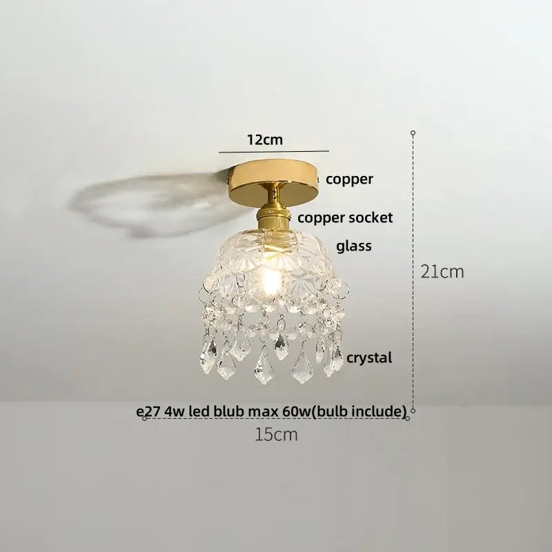 DecorBites™ Amber Glass LED Ceiling Lights Modern Nordic Kitchen Living Room Lighting