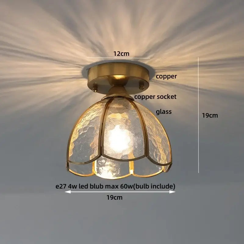 DecorBites™ Amber Glass LED Ceiling Lights Modern Nordic Kitchen Living Room Lighting