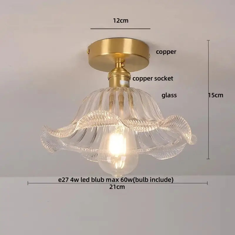DecorBites™ Amber Glass LED Ceiling Lights Modern Nordic Kitchen Living Room Lighting
