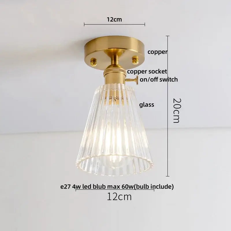 DecorBites™ Amber Glass LED Ceiling Lights Modern Nordic Kitchen Living Room Lighting
