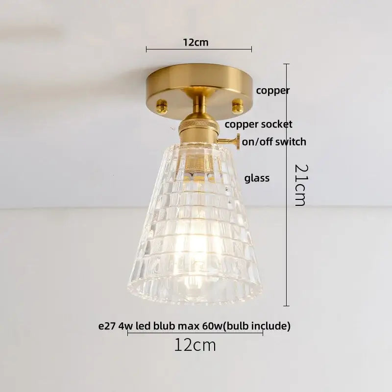 DecorBites™ Amber Glass LED Ceiling Lights Modern Nordic Kitchen Living Room Lighting