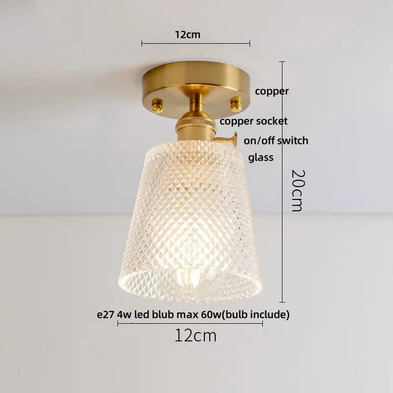 DecorBites™ Amber Glass LED Ceiling Lights Modern Nordic Kitchen Living Room Lighting