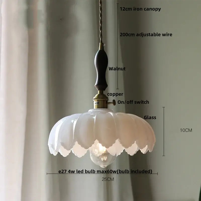 DecorBites™ Amber Glass LED Pendant Lamp Modern Nordic Hanging Light