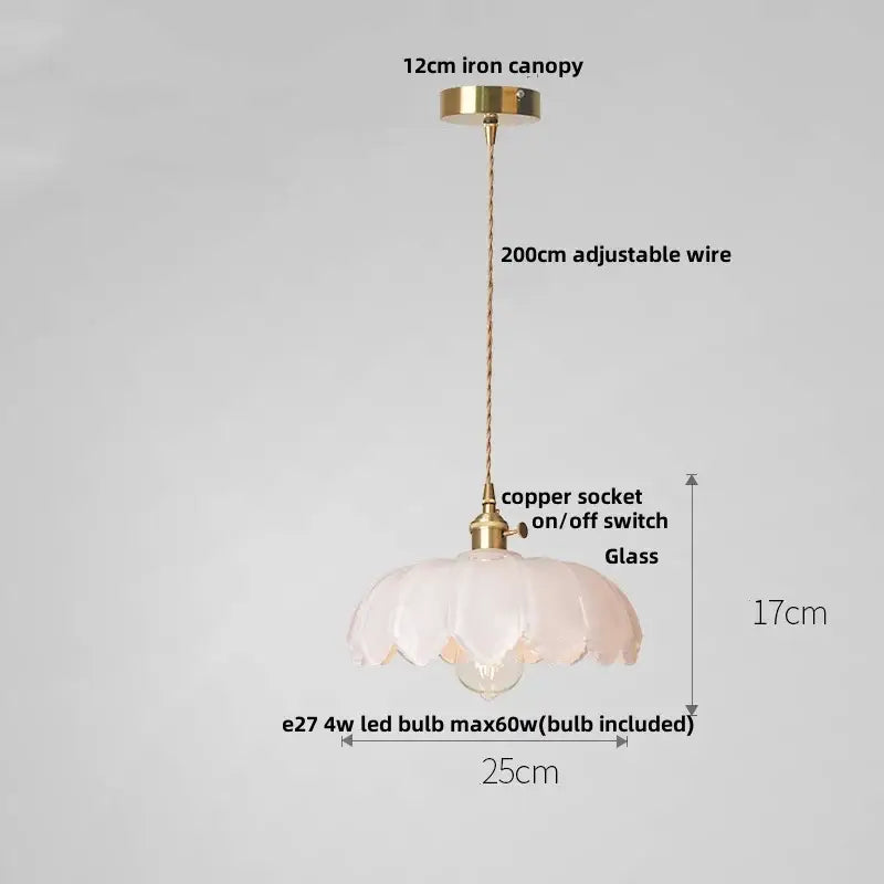 DecorBites™ Amber Glass LED Pendant Lamp Modern Nordic Hanging Light