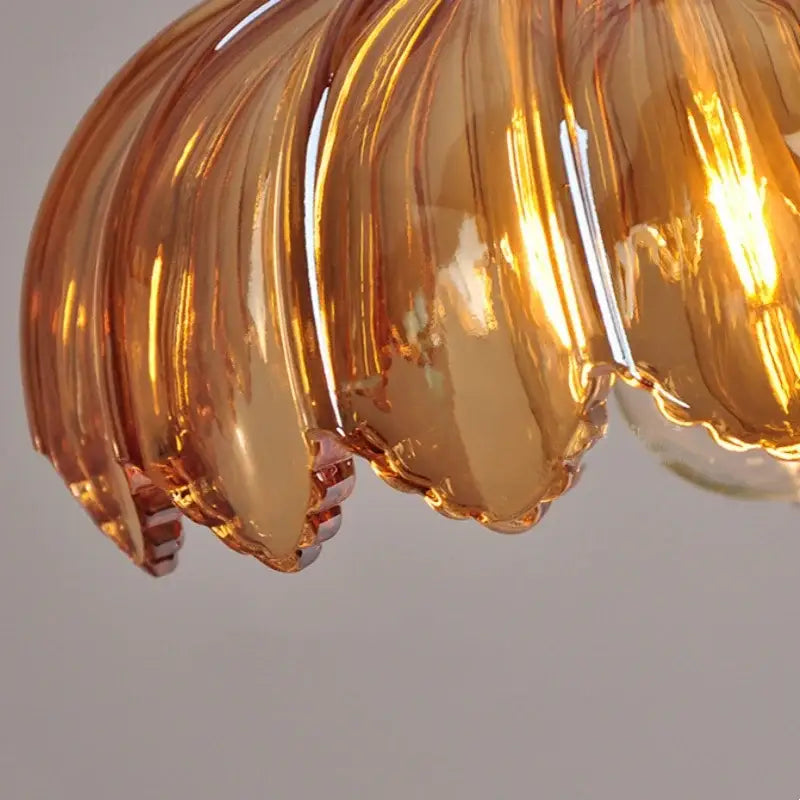 DecorBites™ Amber Glass LED Pendant Lamp Modern Nordic Hanging Light