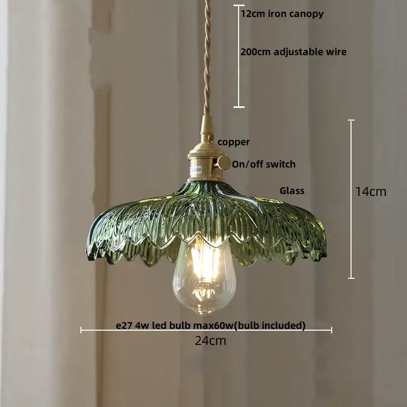 DecorBites™ Amber Glass LED Pendant Lamp Modern Nordic Hanging Light