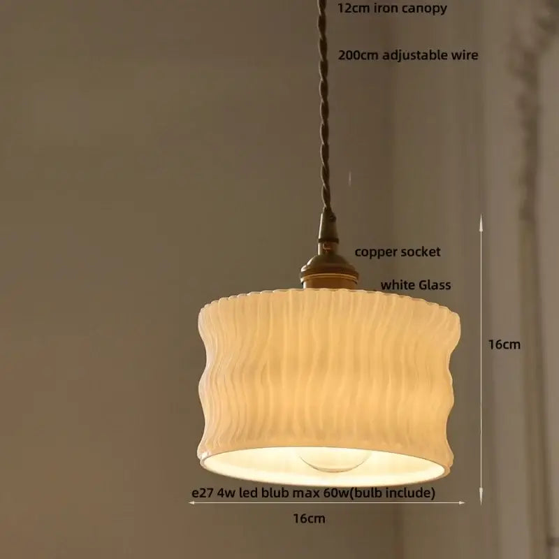 DecorBites™ Amber Glass LED Pendant Light Fixture Modern Home Lighting Plafond Lamp