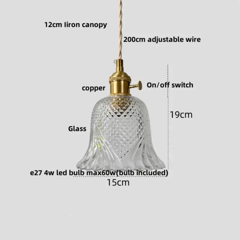 DecorBites™ Amber Glass LED Pendant Light - Modern Copper Hanging Fixture