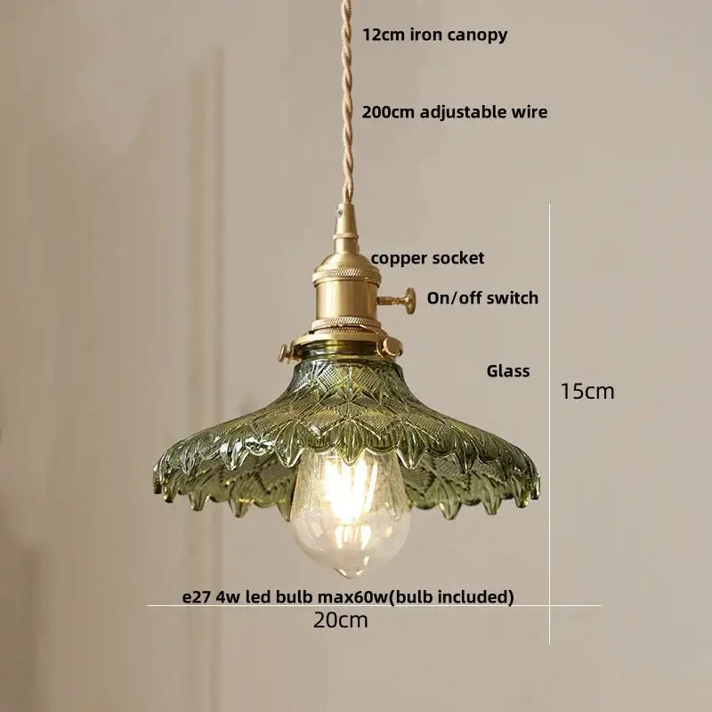 DecorBites™ Amber Glass LED Pendant Light Modern Nordic Hanging Lamp