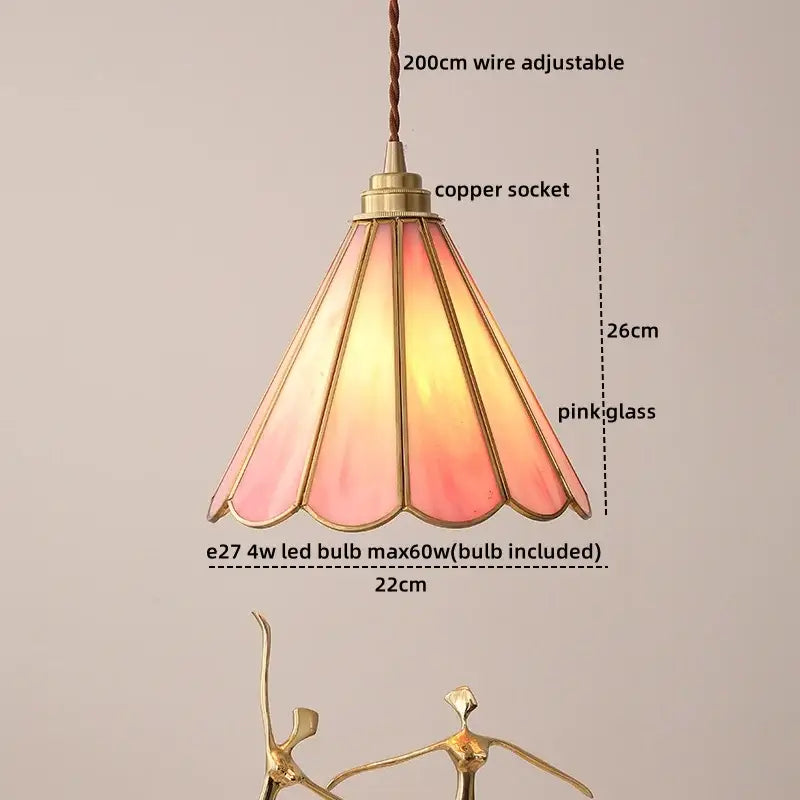 DecorBites™ Amber Glass LED Pendant Light - Nordic Modern Copper Suspension Luminaire for Home