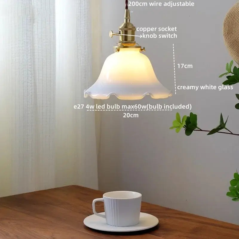 DecorBites™ Amber Glass LED Pendant Light - Nordic Modern Copper Suspension Luminaire for Home