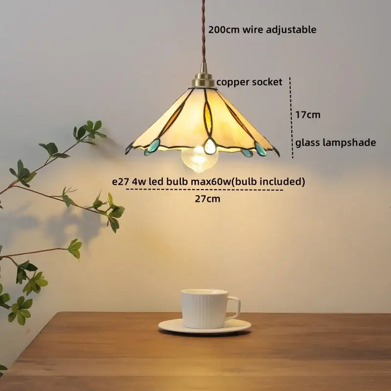 DecorBites™ Amber Glass LED Pendant Light - Nordic Modern Copper Suspension Luminaire for Home