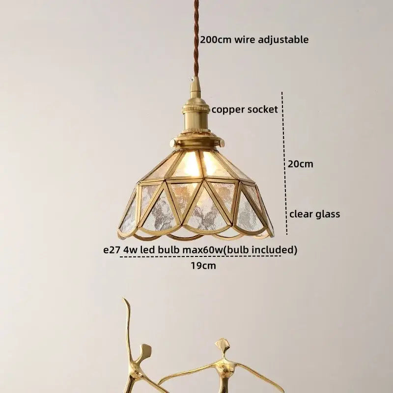 DecorBites™ Amber Glass LED Pendant Light - Nordic Modern Copper Suspension Luminaire for Home