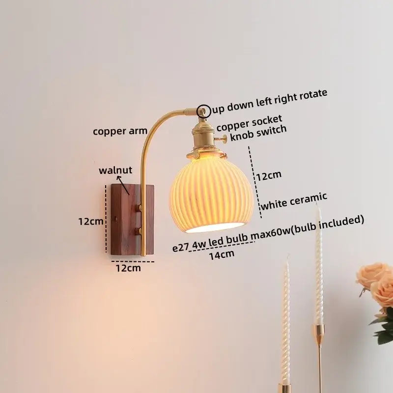 DecorBites™ Amber Glass LED Wall Lamp for Modern Nordic Home Decor
