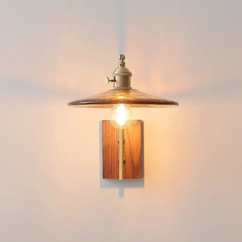 DecorBites™ Amber Glass LED Wall Lamp for Modern Nordic Home Decor