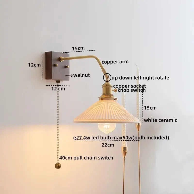 DecorBites™ Amber Glass LED Wall Lamp for Modern Nordic Home Decor