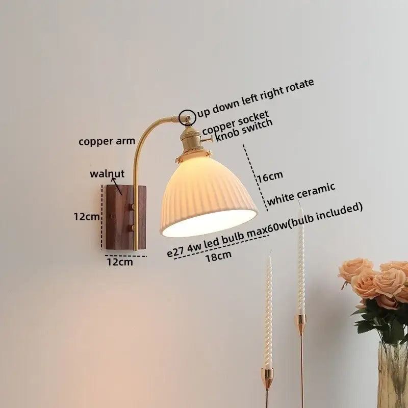 DecorBites™ Amber Glass LED Wall Lamp for Modern Nordic Home Decor