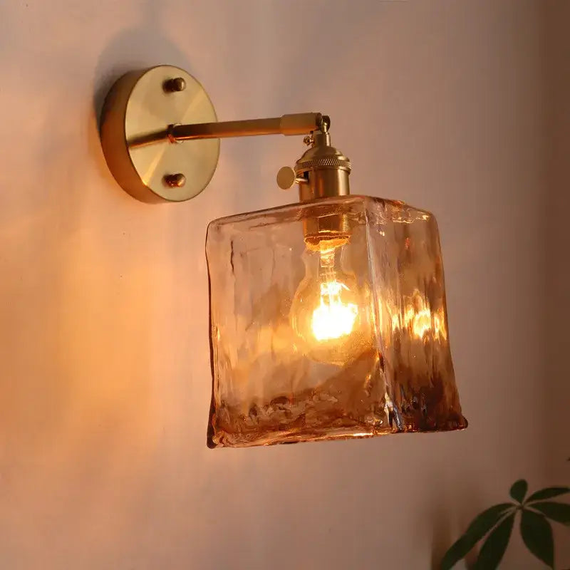 DecorBites™ Amber Glass LED Wall Lamps for Living Room and Bathroom Mirror Lighting