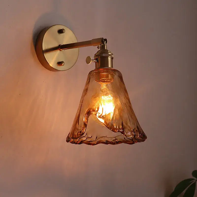 DecorBites™ Amber Glass LED Wall Lamps for Living Room and Bathroom Mirror Lighting