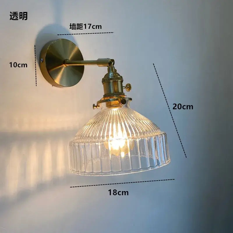 DecorBites™ Amber Glass LED Wall Light Fixtures On/Off Switch Nordic Modern Sconce