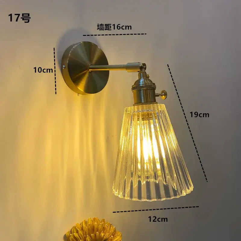 DecorBites™ Amber Glass LED Wall Light Fixtures On/Off Switch Nordic Modern Sconce