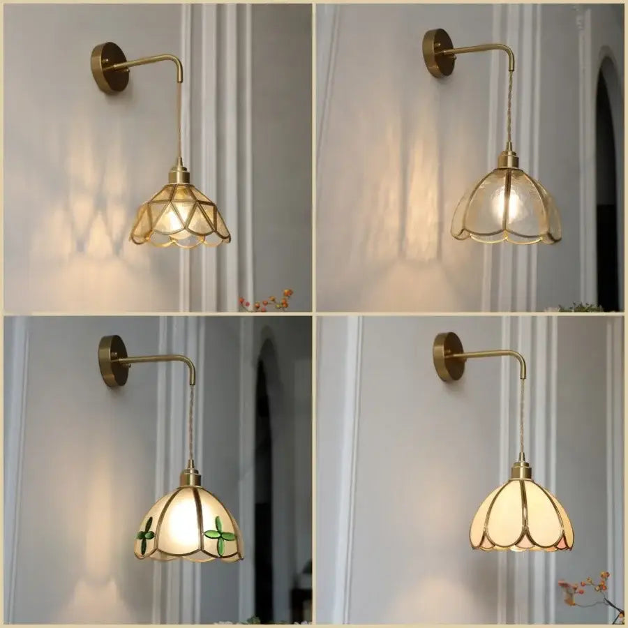 DecorBites™ Amber Glass LED Wall Light for Bedroom & Staircase - Modern Nordic Plug-In Fixture