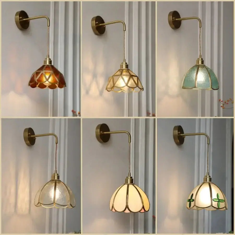 DecorBites™ Amber Glass LED Wall Light for Bedroom & Staircase - Modern Nordic Plug-In Fixture