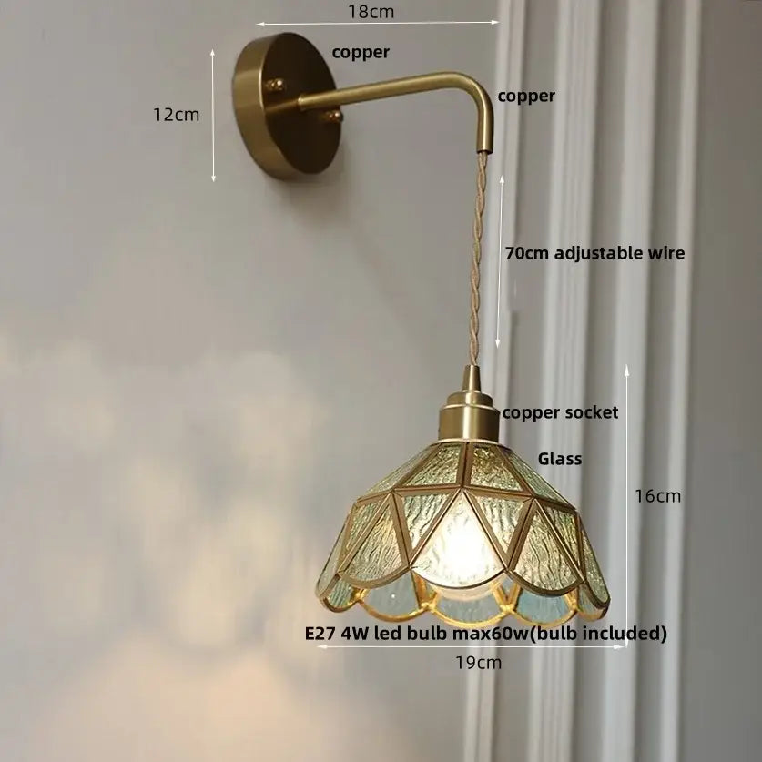 DecorBites™ Amber Glass LED Wall Light for Bedroom & Staircase - Modern Nordic Plug-In Fixture